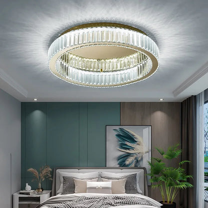 Crystal modern simple circular home ceiling light Italian style light luxury living room study bedroom home decoration lighting