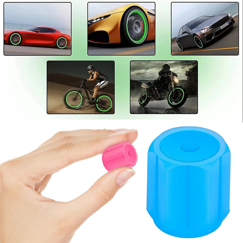 Luminous Tires Valve Caps Car Styling Universal Fluorescent Tire Valves Cap Car Motorcycle Bike Wheel Plug Tyre Hub Cover Decor