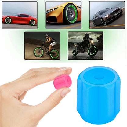 Luminous Tires Valve Caps Car Styling Universal Fluorescent Tire Valves Cap Car Motorcycle Bike Wheel Plug Tyre Hub Cover Decor