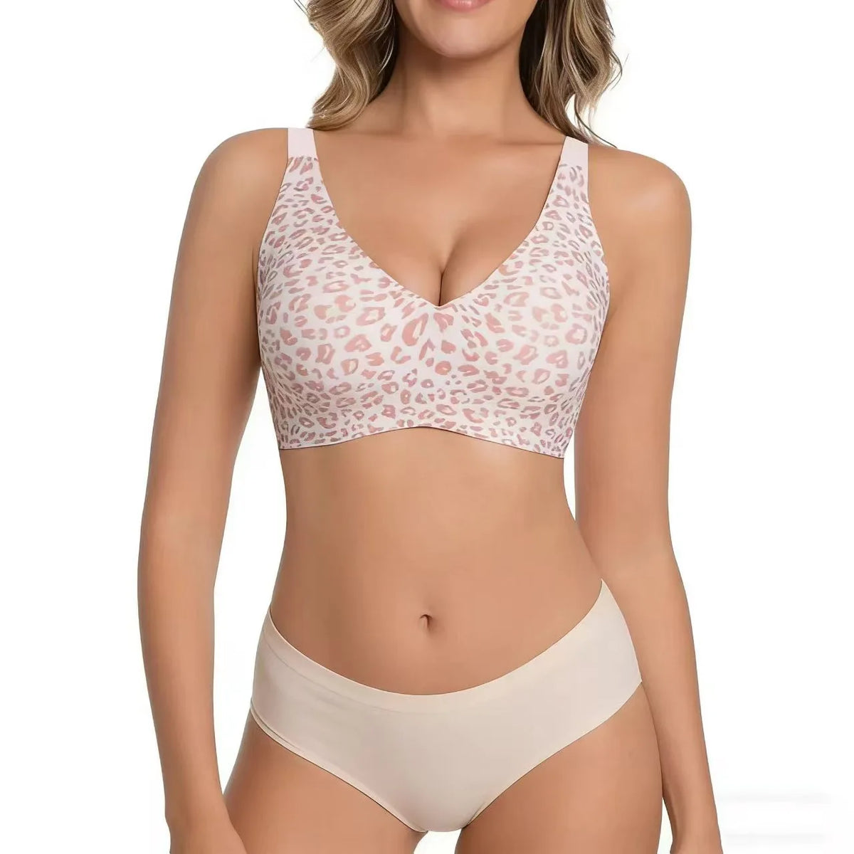 Seamless Wire-Free Full-Cup Bra Comfortable Thin Molded Cups Breathable Push-Up Support Beautiful Bra