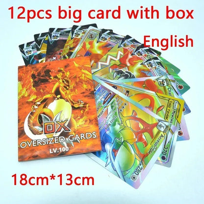 XXL Big Shiny Cards Pack Folder Oversized Jumbo Letters Binder French Charizard Zipper Album Storage Giant Card Sleeves