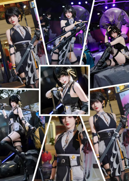 Wuthering Waves Rover Cosplay Costume Wig Female Uniform Earrings Bag Main Character Resonator Halloween Party for Women