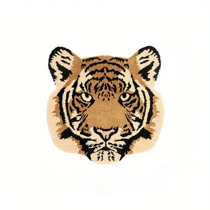 Tiger Head Pattern Carpets for Living Room Home Plush Study Animal Rug Fluffy Soft Bedside Mat Light Luxury Bedroom Decor Carpet