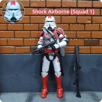 Star Wars 3.75 Inch Trooper 1/18 Shock Coruscant Guard Kamino Clone Sergeant Hound Fox Action Figure Toys Model Loose