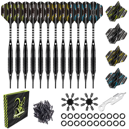 MageRabbit Professional Soft Darts Premium, Soft Dart Set, 12pcs 16g/ 0.56oz 2BA Iron Dart Barrel