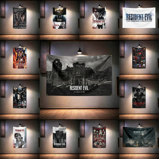 Resi-dent-Evils Game Fans Flag  For Gaming Room Bedroom Man Cave Bar Home Wall Decor Banner