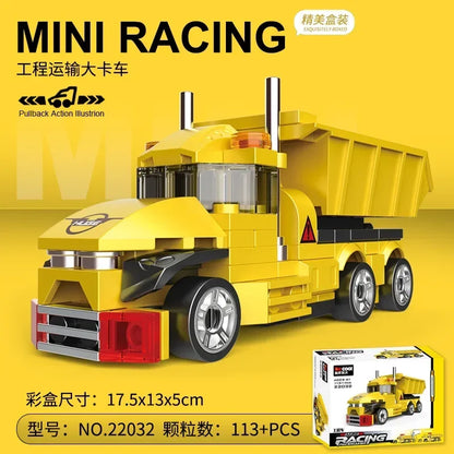 Racing Car Bus Engineering Vehicle Ambulance Pull Back Model Building Blocks Brick Toys Children Boys Compatible With Lego