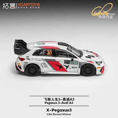 XCARTOYS 1/64 Speed Racer 3 Audi A3 Rally Racing Car Simulation Alloy Model, Boys' Toy, Adult Collection Decoration Item.