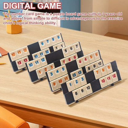 2026 New Rummy Cube Game Set with 4 Racks 106 Tiles Portable Case Family Classic Board Game Travel Friendly Educational Kid Gift