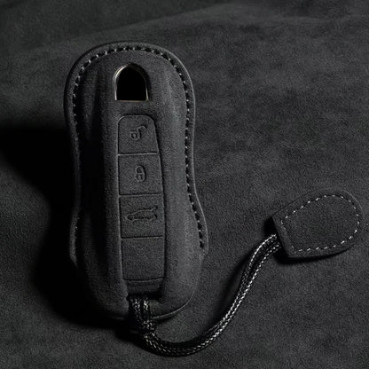 Car Key Case Leather Cover Shell For Porsche Panamera Spyder Carrera Macan Cayman Cayenne 911 970 981 991 Fob Car Accessories
