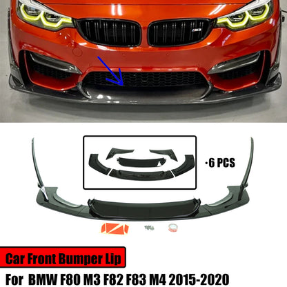 Car Front Bumper Lip For BMW F80 M3 F82 F83 M4 2015 - 2020  LPT Style  Spoiler Splitter Carbon Fiber Style Accessories Body Kit