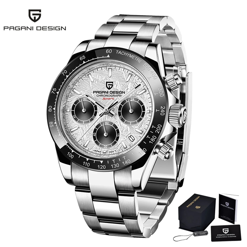 PAGANI Design PD1644 Men Quartz Watches Top Brand Luxury Sports Sapphire Stainless Steel Waterproof Chronograph Reloj Hombre