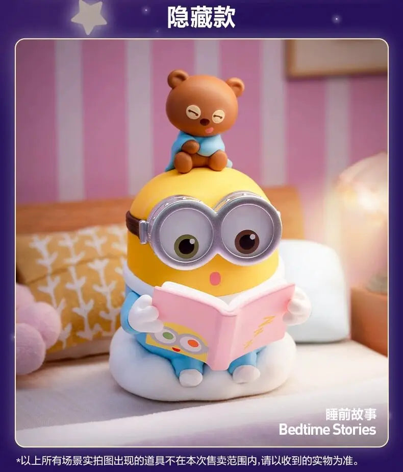 POP MART Original Minions Bedtime Stories By Bob And Tim Series Blind Box Anime Figure Mystery Box Desktop Toy Surprise Gift