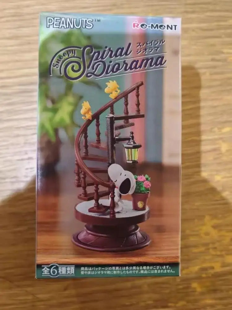 Re-Ment Snoopy Blind Box 3d Spiral Model Miniature Scene Collectible Figurine Shokugan Trading Figure Birthday Gift In Stock ﻿
