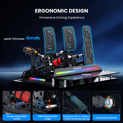 SIMSONN PRO X Ultra Sim Racing Pedals Pressure Sensor Pedal PC Racing Simulator Pedals Support VAM Series Vibration Motor