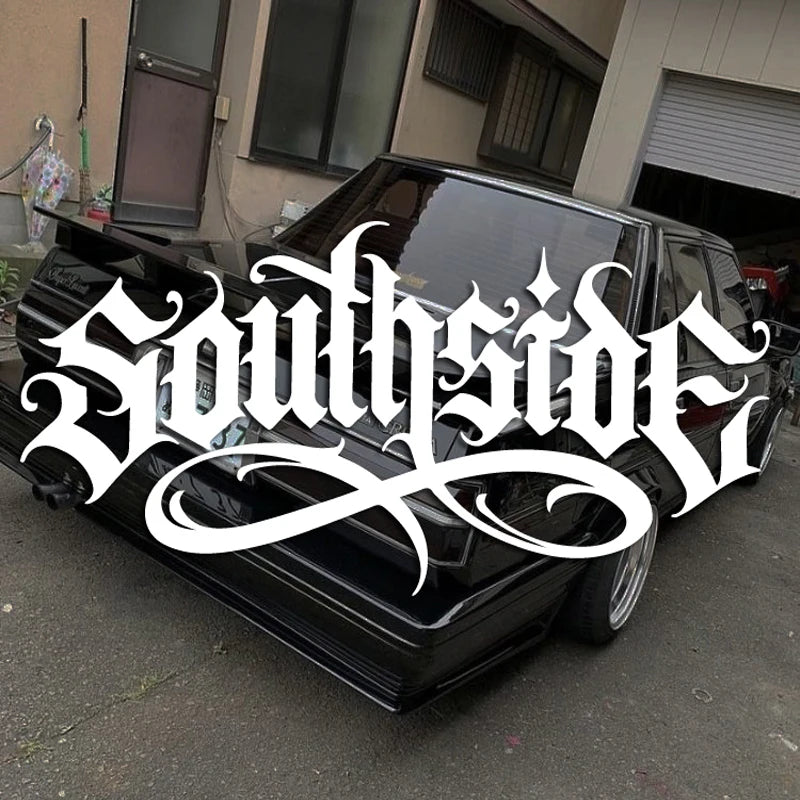 Southside High-Quality Waterproof Car Decal Unique Font Personalized Auto Sticker for Vehicle Decoration