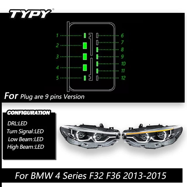 Car Headlights For BMW 4 Series M4 F32 Headlights 2013-2019 Upgraded LED Headlamps Dynamic Turn Signal Lamp DRL Car Assembly