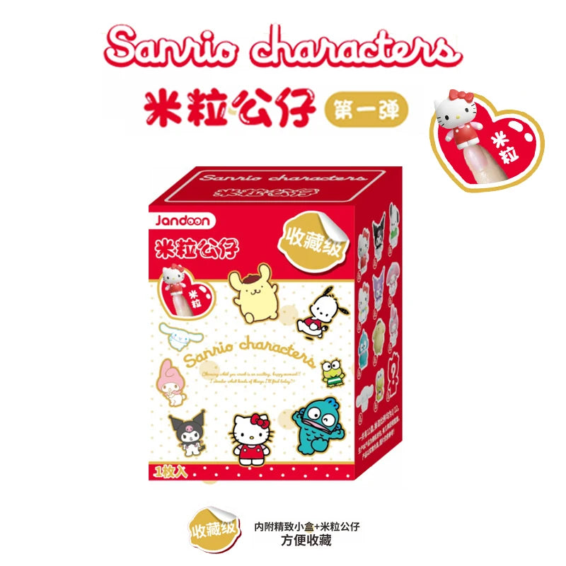Jandoon Original Sanrio Hello Kitty Blind Box Doll Melody Kuromi Cinnamoroll Pochacco Keroppi Mini Action Figures Model Toy Gift