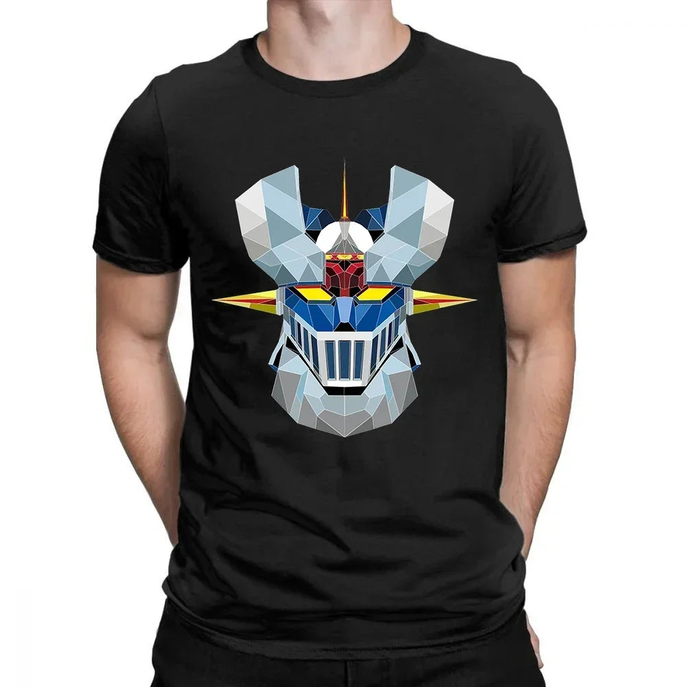 Cool mazinger z anime movie robot streetwear graphic print t-shirt fashion casual Tee Tops
