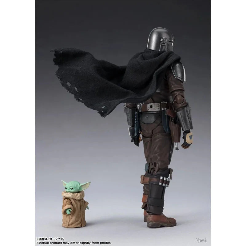In Stock Genuine Bandai Star Wars Model Kit SHF The Mandalorian&Grogu Anime Action Figure Collection Finished Model Toys Gifts