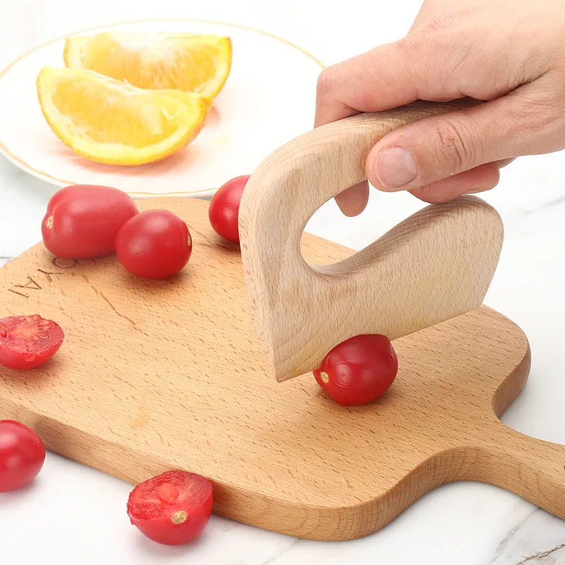 Kids Wooden Knife and Cutting Board Set Montessori Pretend Play Kitchen Toy Food Cutting Tool Educational Gift for Children