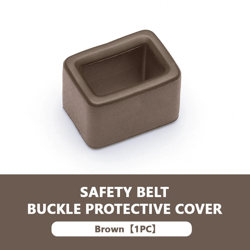 SEAMETAL Car Seatbelt Guard Seat Belt Holder EVA Buckle Protective Cover Upright Device Card Slot Bracket Car Accessories