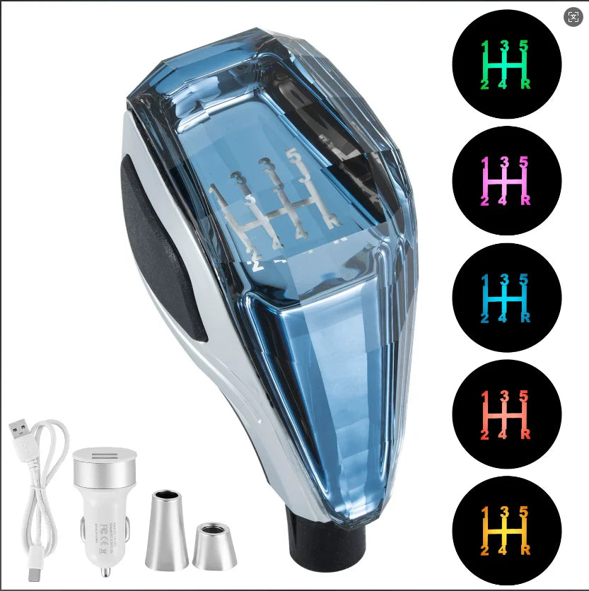 The LED Crystal Shift Knob Is Suitable For Toyota, Kia, Lexus, Mitsubishi, Hyundai, And Universal Crystal Illuminated Gear Heads