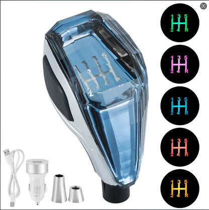 The LED Crystal Shift Knob Is Suitable For Toyota, Kia, Lexus, Mitsubishi, Hyundai, And Universal Crystal Illuminated Gear Heads