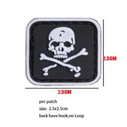 New Design Creative Pirate Captain Jack Soft PVC Armband Glow-in-the Dark Skull Tactical Morale Backpack Patches for Clothing