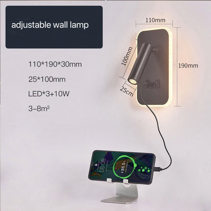 Modern Rotating Wall Lamp With Usb Bedroom Study Living Room Hotel Bedside Reading Rotation LED Wall Light With Switch Control