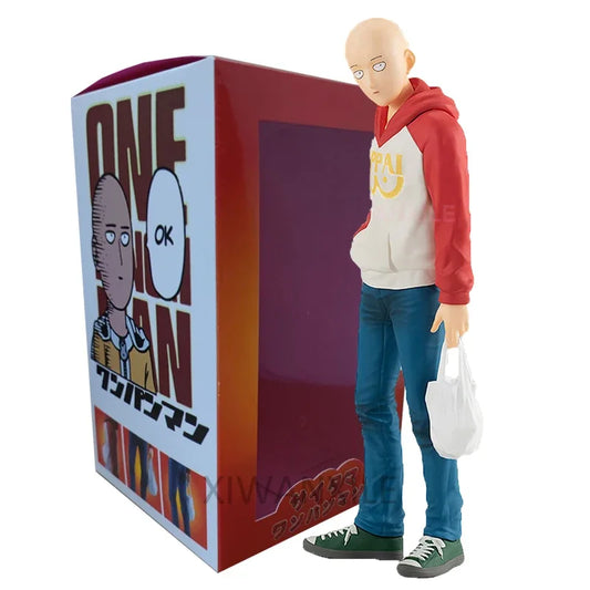18cm POP UP PARADE One Punch Man Anime Figure One Punch Man Saitama OPPAI Hoodie Action Figure Collectible Model Doll Toys Gifts