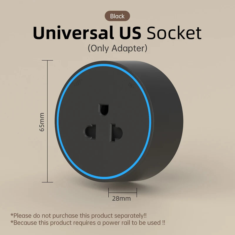 Track Socket With Switch High-end Quality Wall Power Outlet EU UK US FR Standard Universal Home Kitchen Bathroom Office Sockets