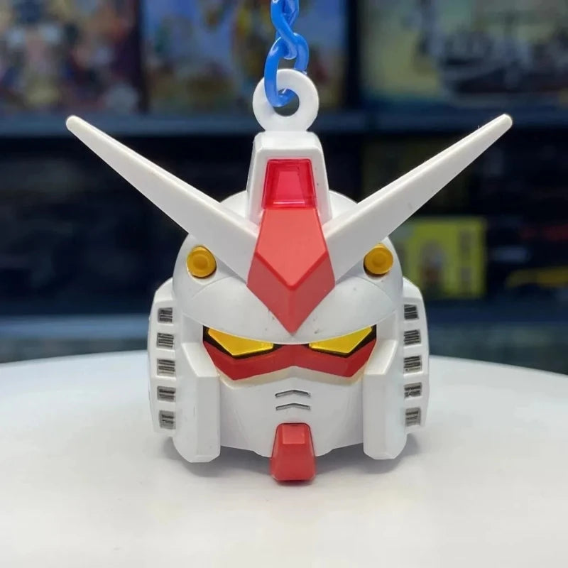 New SD RX-78-2 Luminous Head Keychain Desktop Ornament backpack charm PVC Model Collectible Anime Figure Trendy Toy Gift