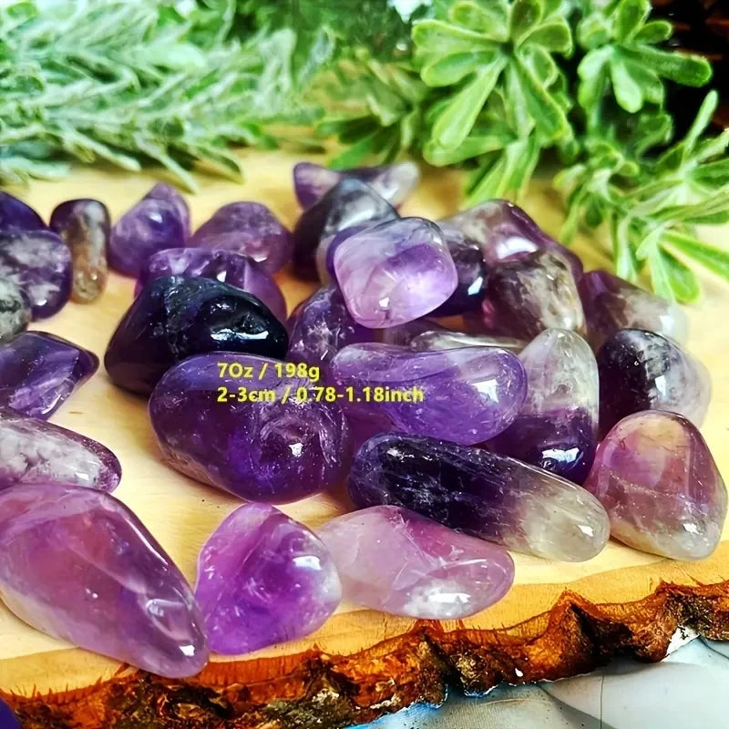 100g Natural Amethyst  Crystals Tumbled Polished Stones Faux Gemstone Bulk, Reiki Healing Stone, Home Decor Rocks