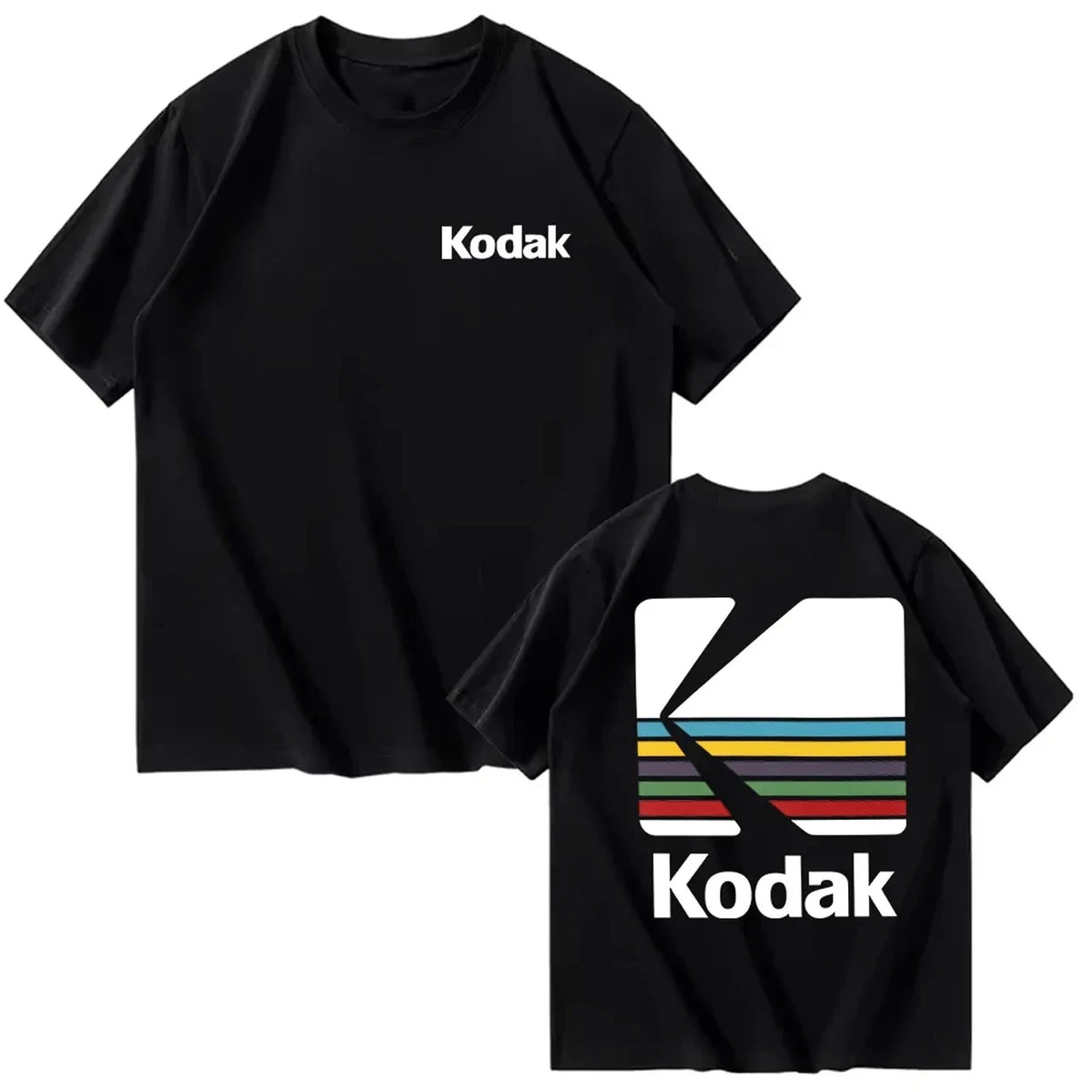 Kodak Summer Brand Men T-shirt Cotton Solid Color Daily Graphic Print Casual Breathable Short Sleeve Top Tees Women Clothing