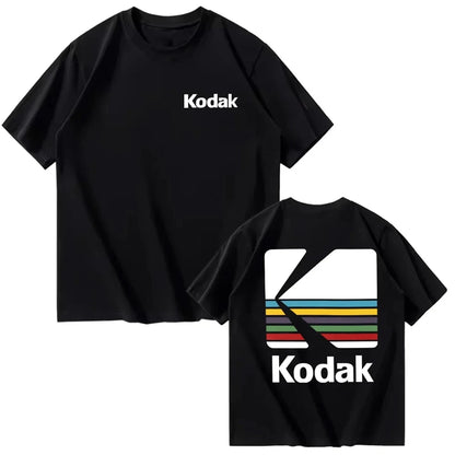 Kodak Summer Brand Men T-shirt Cotton Solid Color Daily Graphic Print Casual Breathable Short Sleeve Top Tees Women Clothing