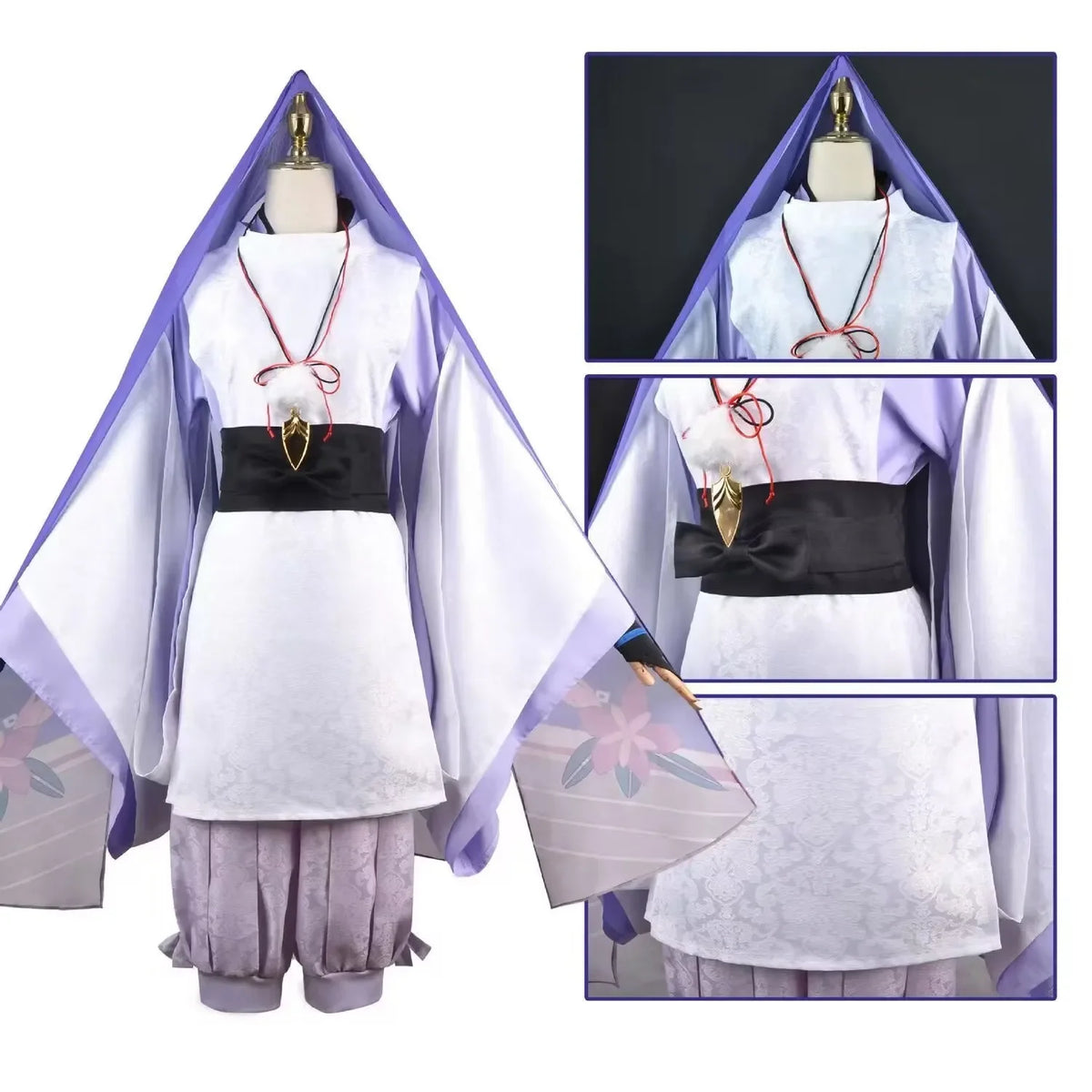 Scaramouche The Wanderer Cosplay Costume  Full Set Headdress Wig  Daily Wear Outfits For Comic Con Halloween