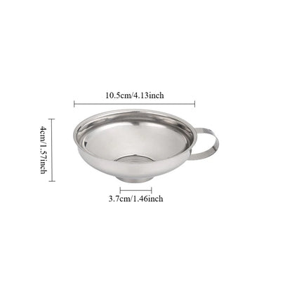Wide Mouth Stainless Steel Funnel Kitchen Making and Spice Transfer Efficient Hopper Design for Water and Liquid Storage