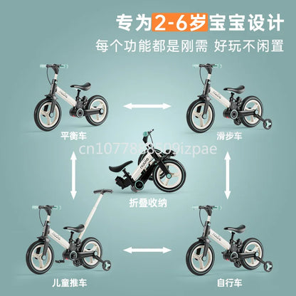 Exquisite Durable And Lightweight Children's Bicycle Bike 2-in-1 Multi Functional Foldable  Bicycle Sliding Bike