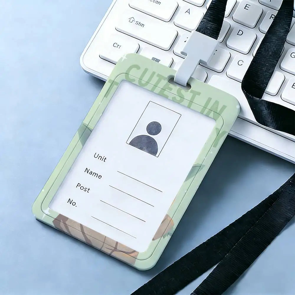 Cartoon Star Wars War Yoda Card Holder Employee Card Cover Lanyard Work Business ID Badge Holder Name Tag Cards Case
