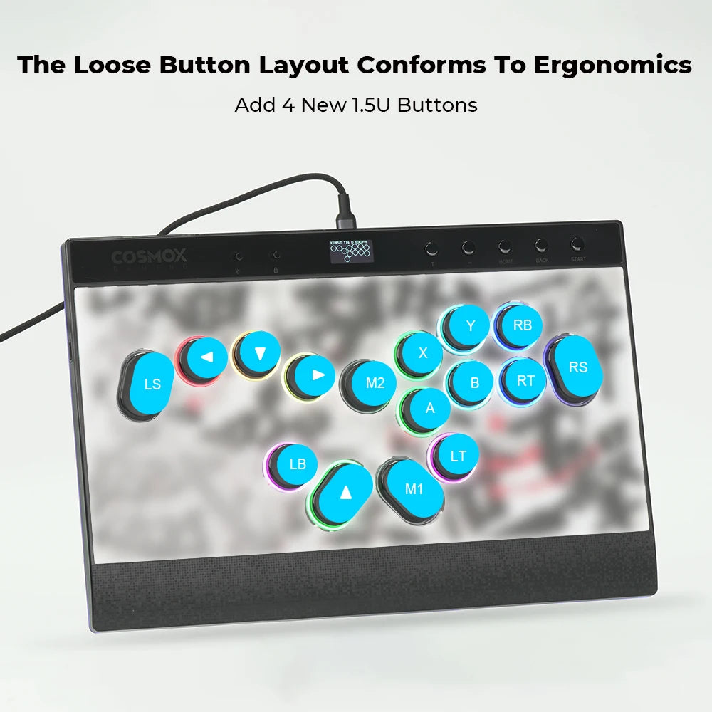 Haute42 Magnetic Stickless Arcade Controller Keyboard C16-S Hitbox Leverless Controller For PC/PS4/PS5/Switch Fight Stick Hitbox