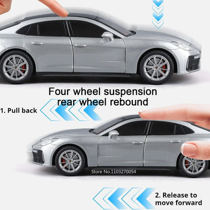 1:24 Panamera Cayenne Alloy Model Diecast Car Miniature Toys Doors Opened Sound Light Pull Back Sports Cars Kids Christmas Gifts