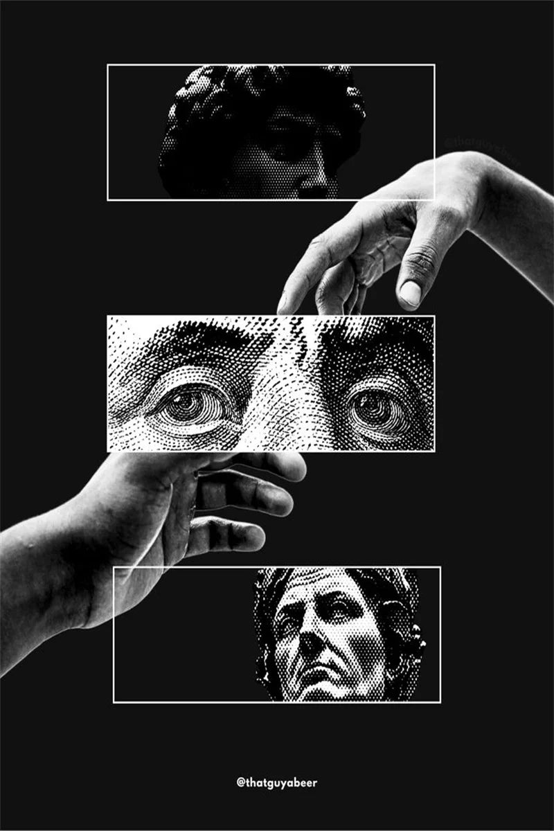 Cool Greek Sculpture Money Dollar Canvas Poster Street Graffiti Pop Art Motivational Wall Print Modern Office Bedroom Home Decor
