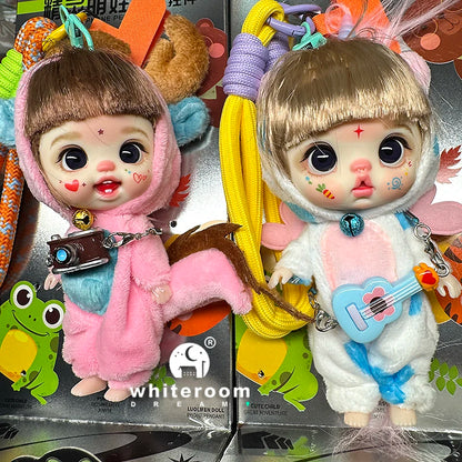 Mini Doll Dolls for girls Labbu doll pocket blyth Boy girl Doll Barbi cry Baby Rainbow Ball jointed doll Mobile phone Decoration