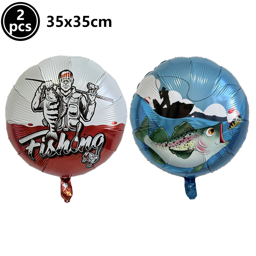 Fish Balloons Realistic Balloons Fishing Birthday Party Decor Cute Inflatable Fish Balloons for Fishing Theme Party Decorations