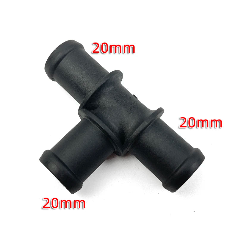 BOICY Coolant Water Pipe Tee Connector Car Black Auto 3 Way Tee Heater Water Hose Fitting Connector Kit for VW Audi Skoda Seat