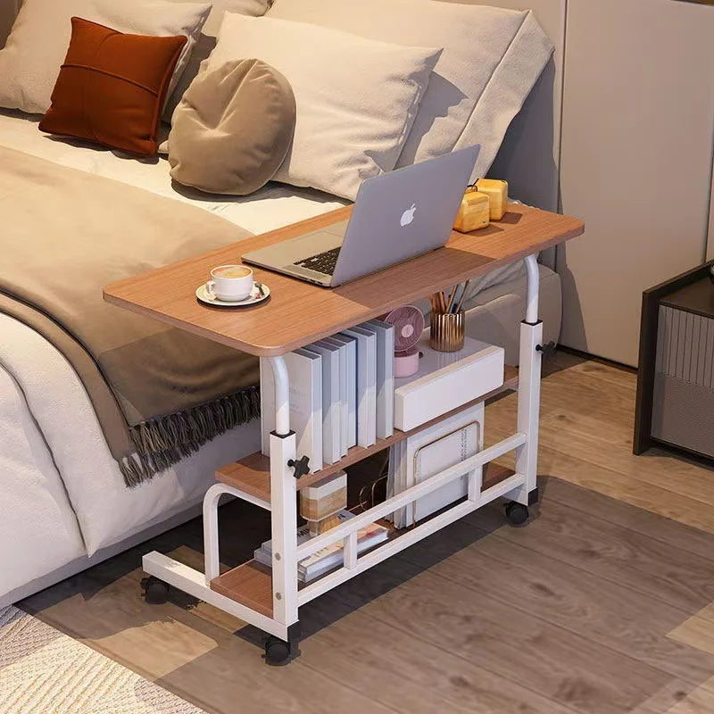 Adjustable Height Electric Standing Desk with Multi-Tier Storage Shelves Laptop Desk for Home Office Study Room Balcony