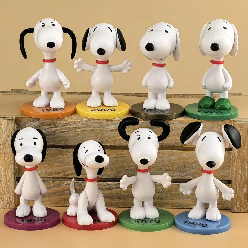 8pcs/set Snoopys Travel Partner Adventure Figure Cartoon Toy Desktop Home Ornaments Cute Decoration Trendy Toy Gift Wholesale