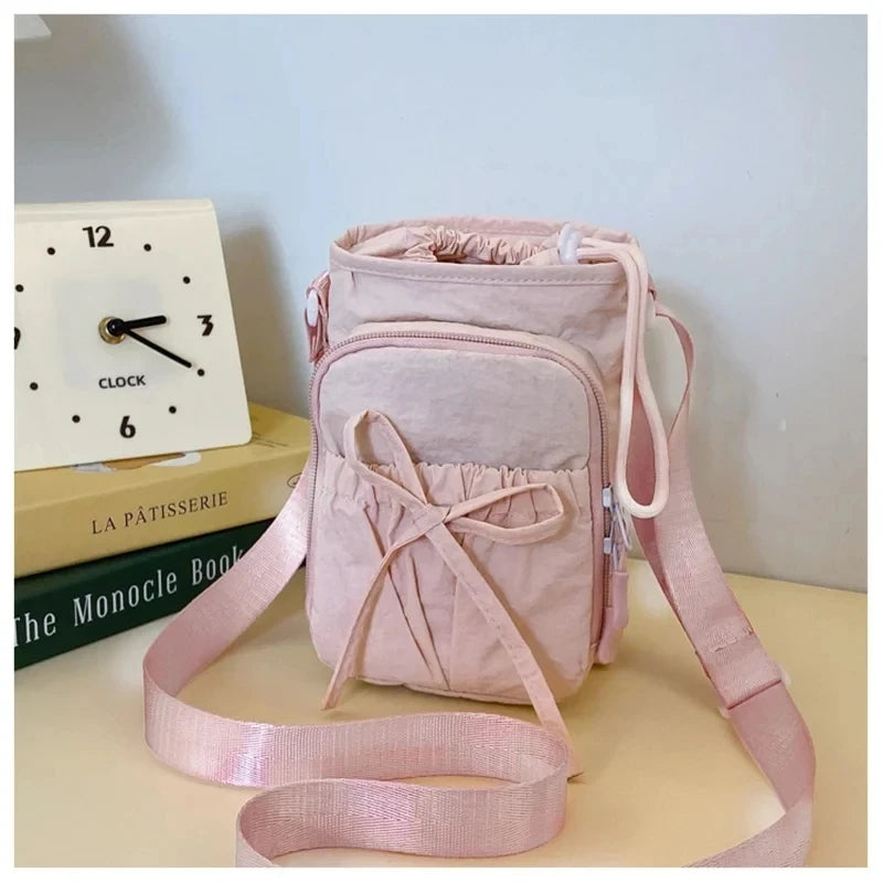 New Lightweight Crossbody Phone Bag for Women Outdoor Sports Cycling Bag Water Bottle Holder Travel Bag  Knot Design
