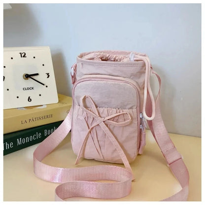 New Lightweight Crossbody Phone Bag for Women Outdoor Sports Cycling Bag Water Bottle Holder Travel Bag  Knot Design
